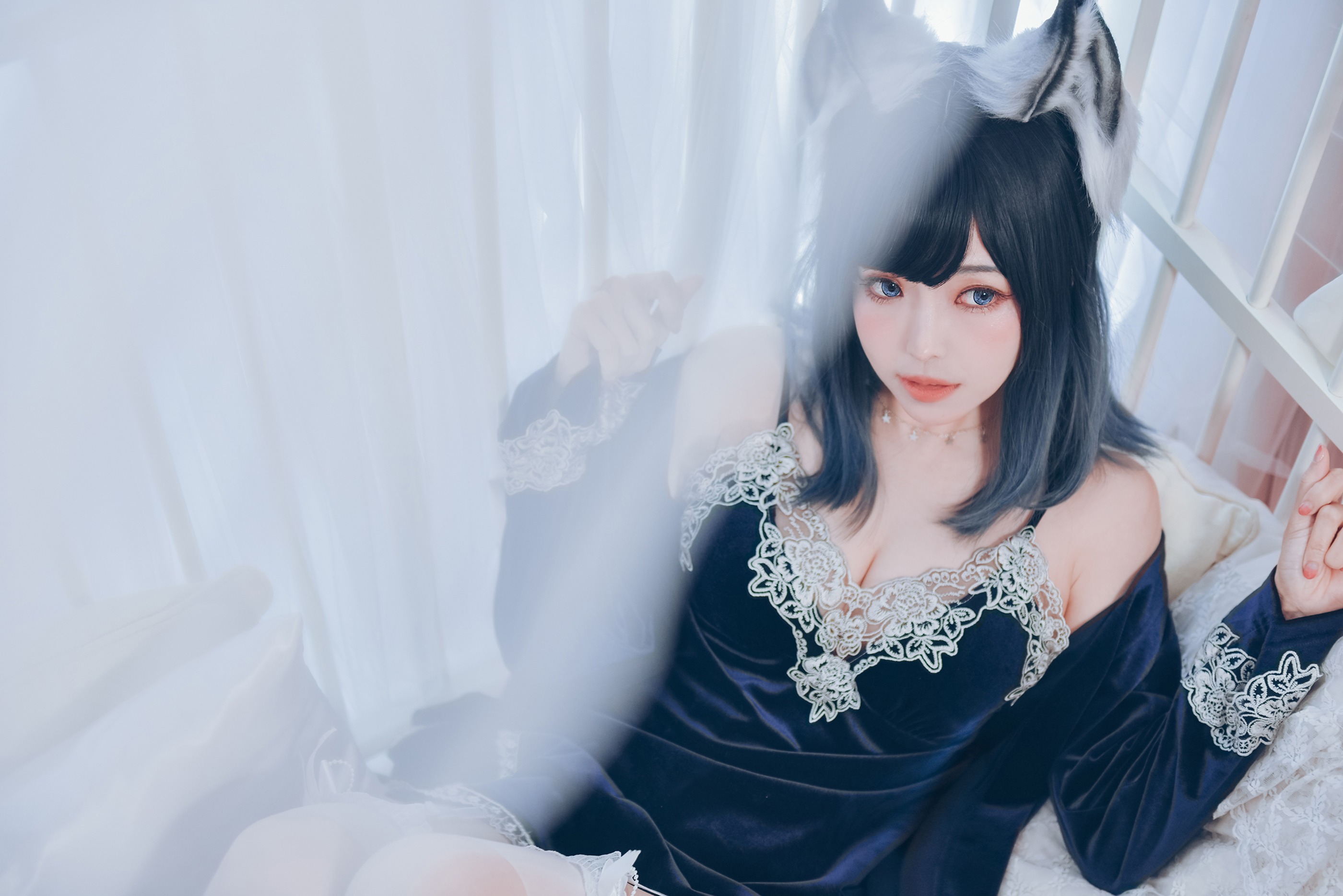 图片[1]-ElyEE子 – NO.078 Sleepy Velvet Blue [57P]-XikXak